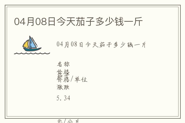 04月08日今天茄子多少錢一斤