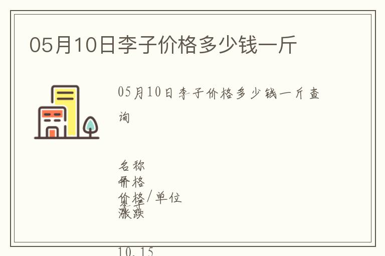 05月10日李子價格多少錢一斤