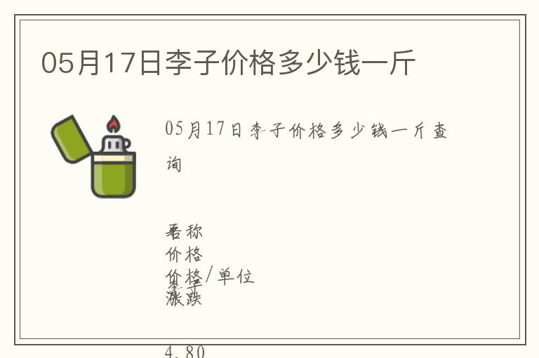 05月17日李子價格多少錢一斤