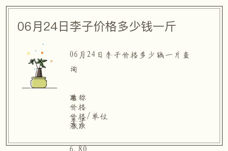 06月24日李子價格多少錢一斤