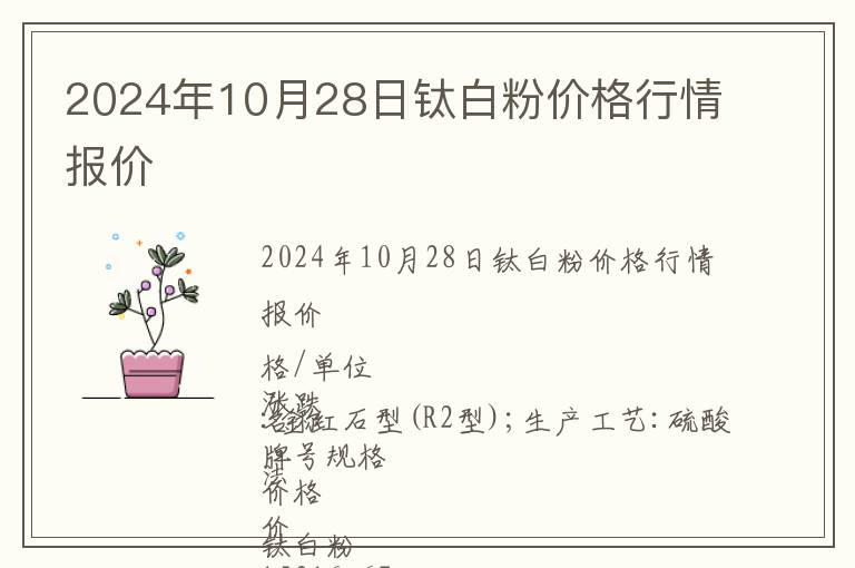 2024年10月28日鈦白粉價格行情報價