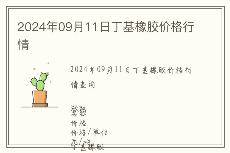 2024年09月11日丁基橡膠價格行情