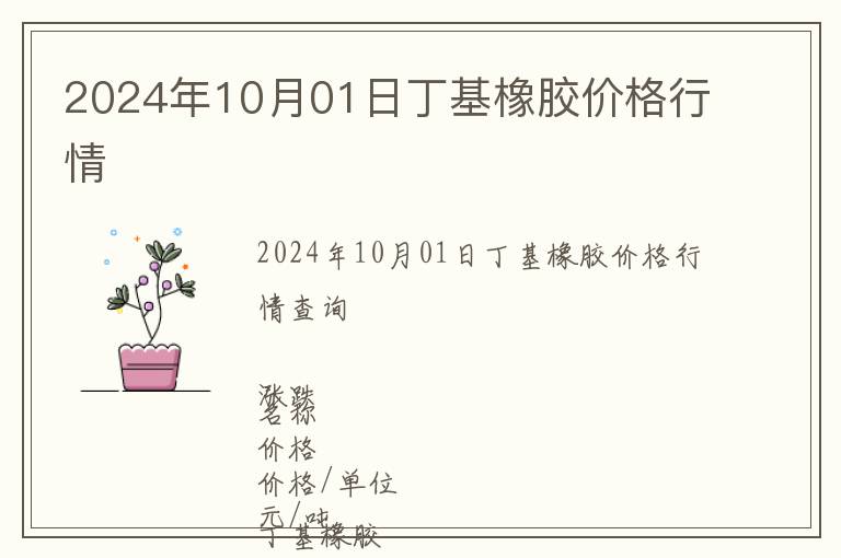 2024年10月01日丁基橡膠價格行情