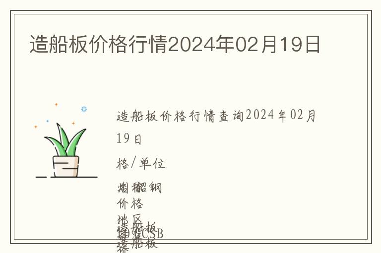 造船板價格行情2024年02月19日