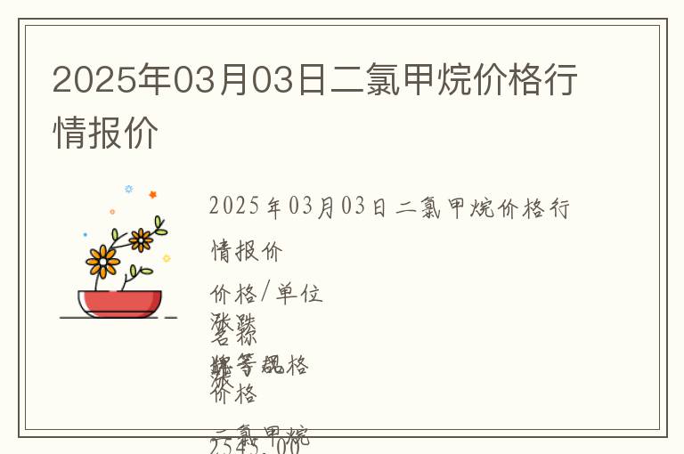 2025年03月03日二氯甲烷價格行情報價