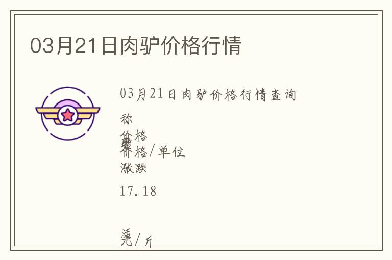 03月21日肉驢價格行情