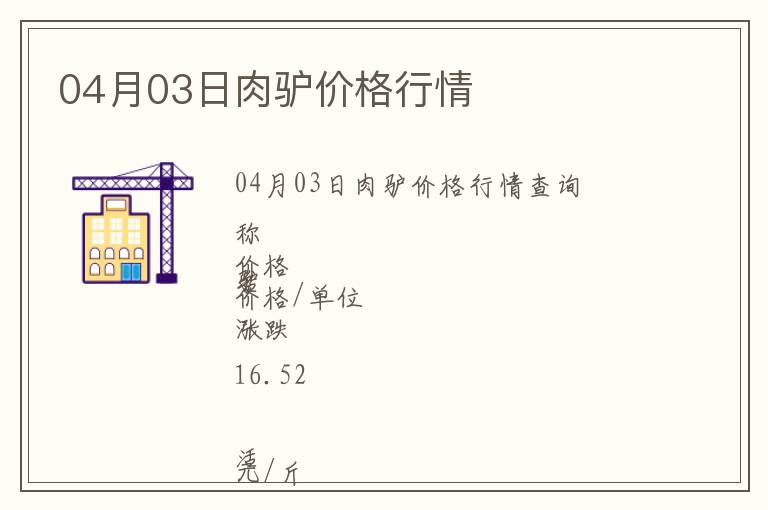 04月03日肉驢價格行情