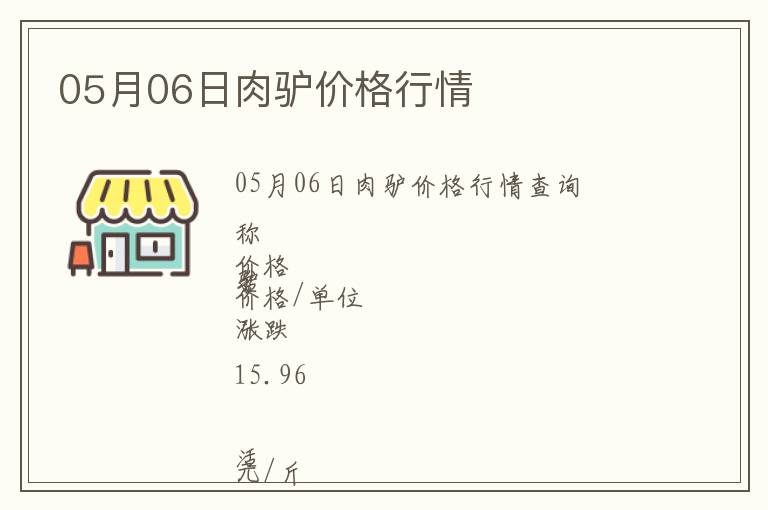 05月06日肉驢價格行情