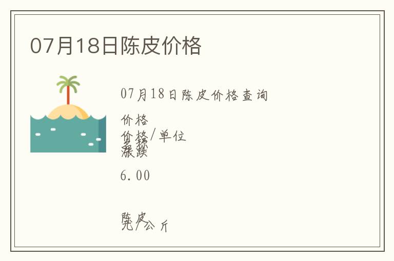 07月18日陳皮價格