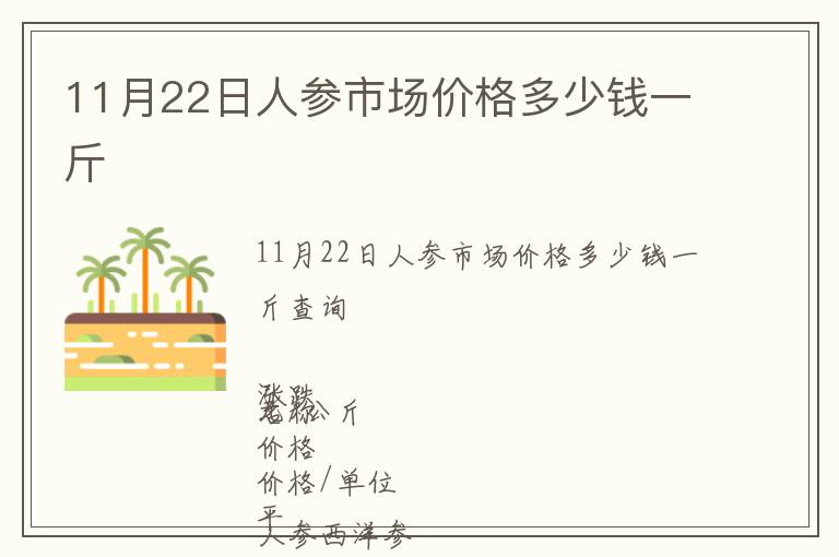 11月22日人參市場價格多少錢一斤