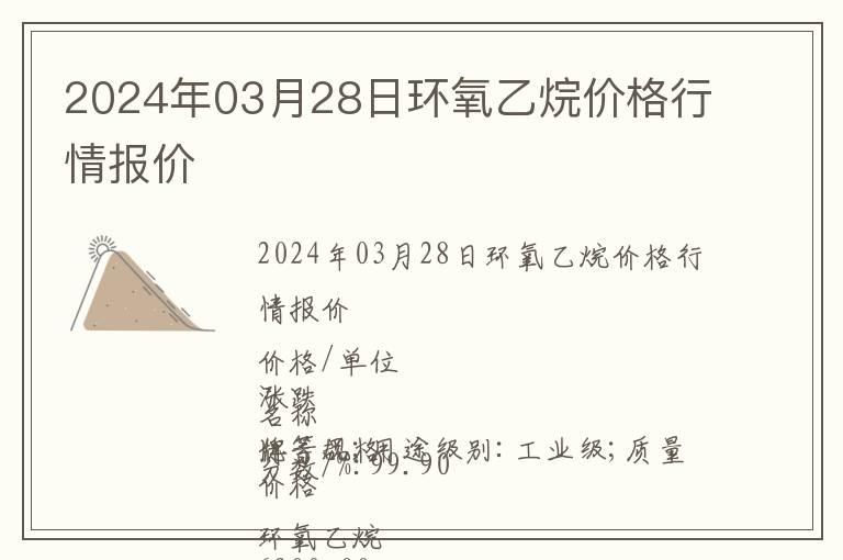 2024年03月28日環氧乙烷價格行情報價