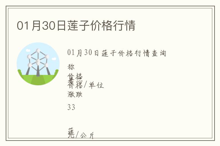 01月30日蓮子價格行情
