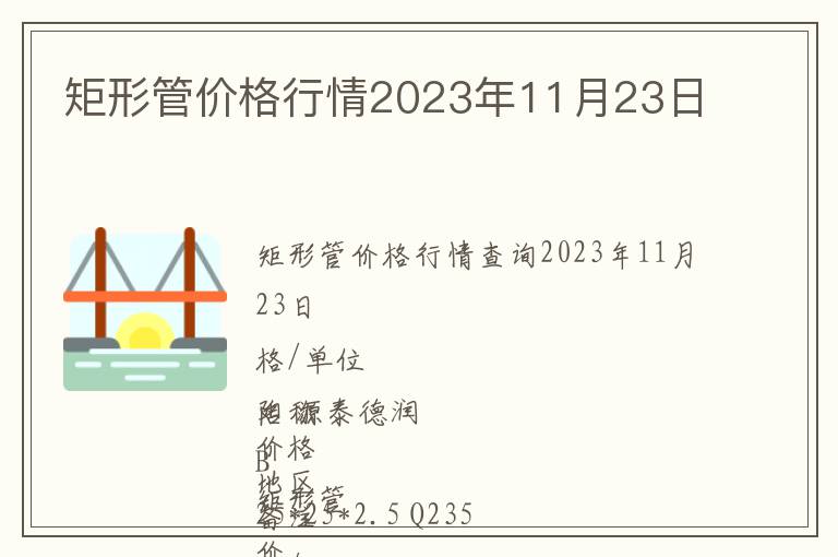 矩形管價格行情2023年11月23日
