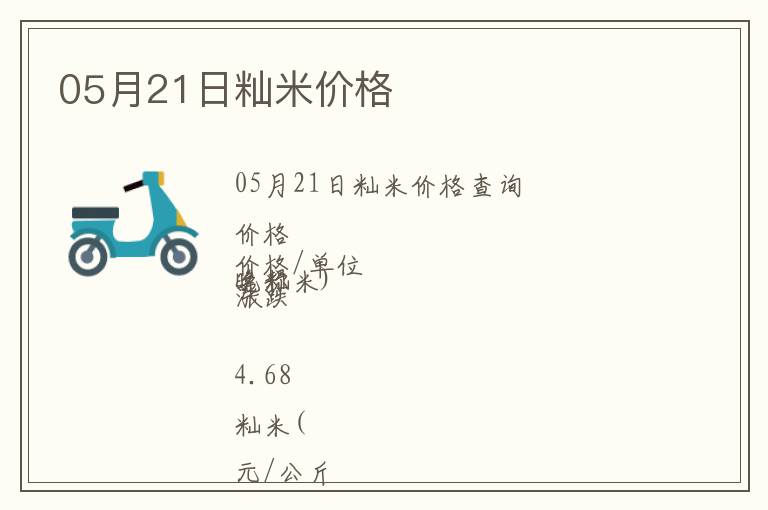 05月21日秈米價格