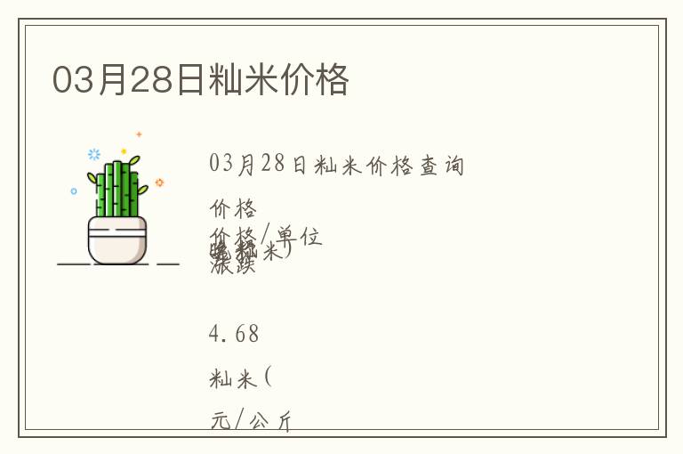 03月28日秈米價格