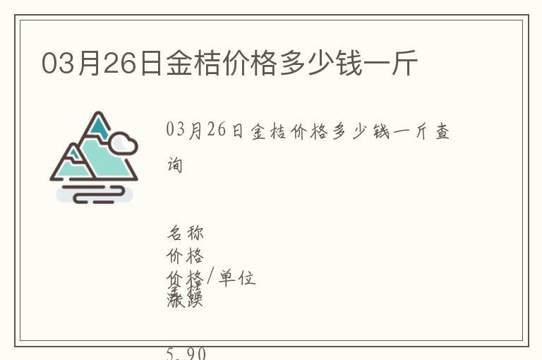 03月26日金桔價格多少錢一斤