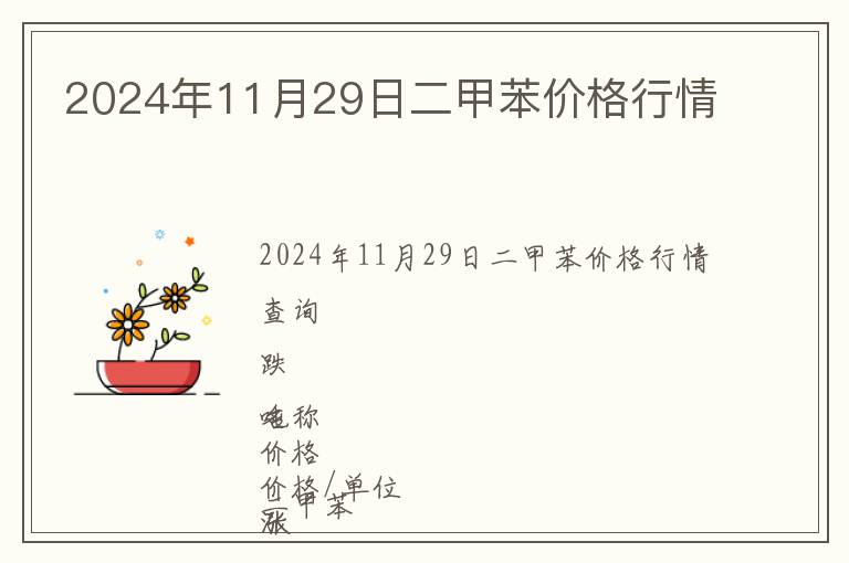 2024年11月29日二甲苯價格行情