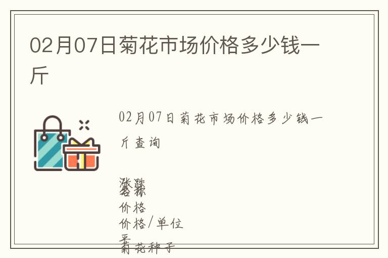 02月07日菊花市場價格多少錢一斤