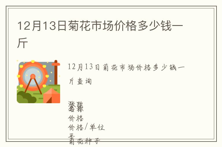 12月13日菊花市場價格多少錢一斤