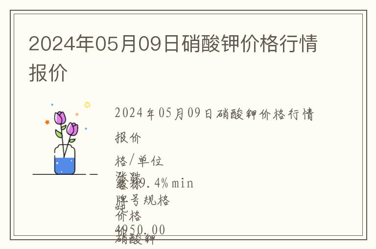 2024年05月09日硝酸鉀價格行情報價