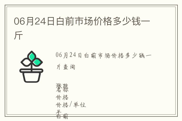 06月24日白前市場價格多少錢一斤