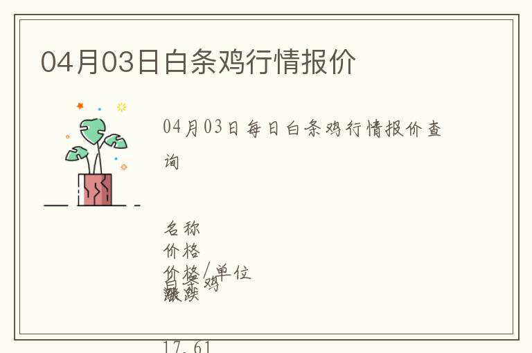 04月03日白條雞行情報價