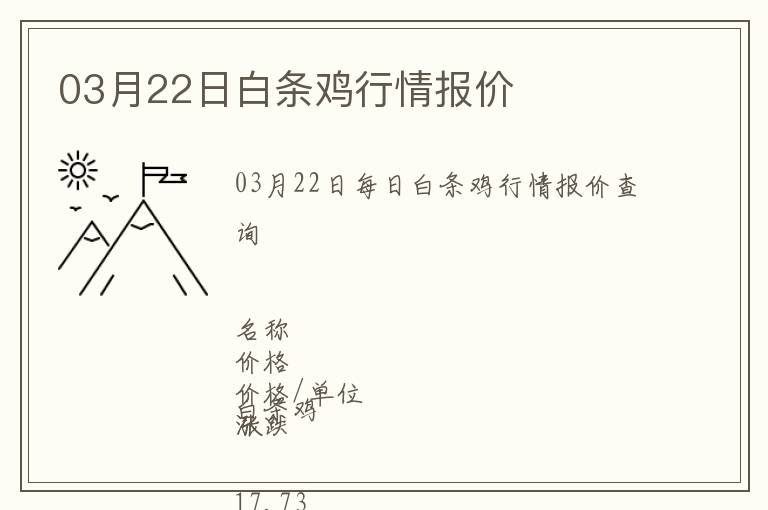 03月22日白條雞行情報價