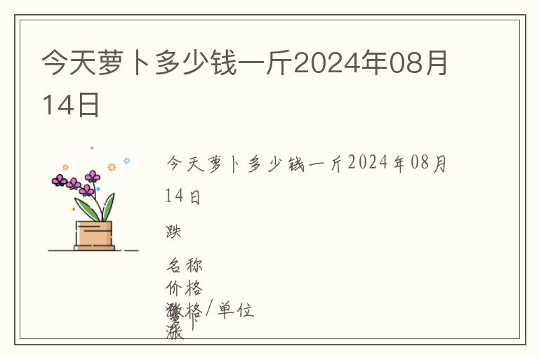 今天蘿卜多少錢一斤2024年08月14日