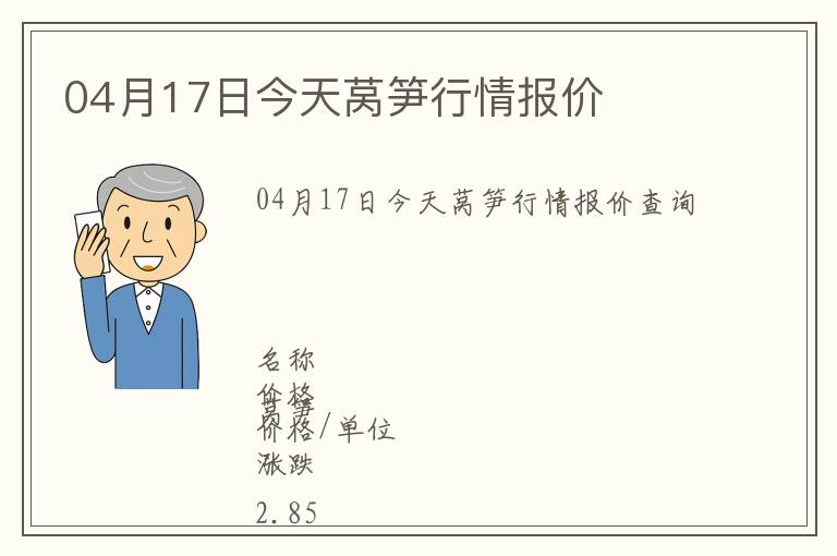 04月17日今天萵筍行情報價