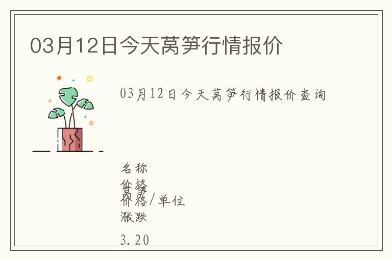 03月12日今天萵筍行情報價