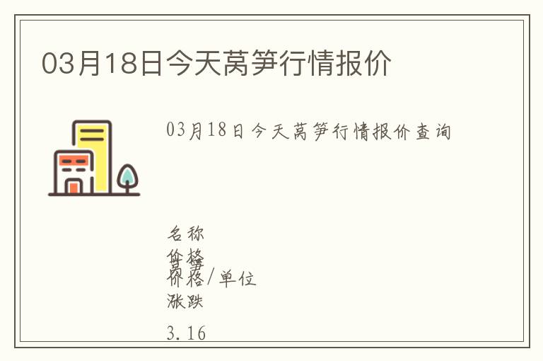 03月18日今天萵筍行情報價