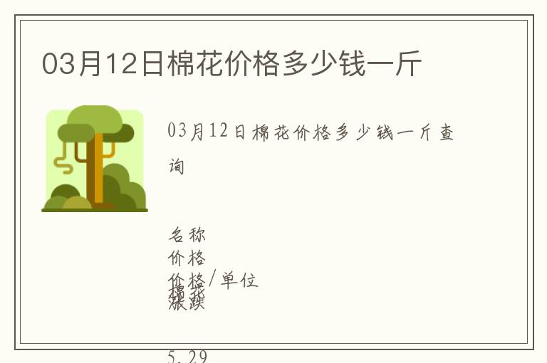 03月12日棉花價格多少錢一斤