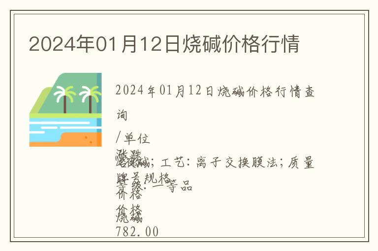 2024年01月12日燒堿價格行情