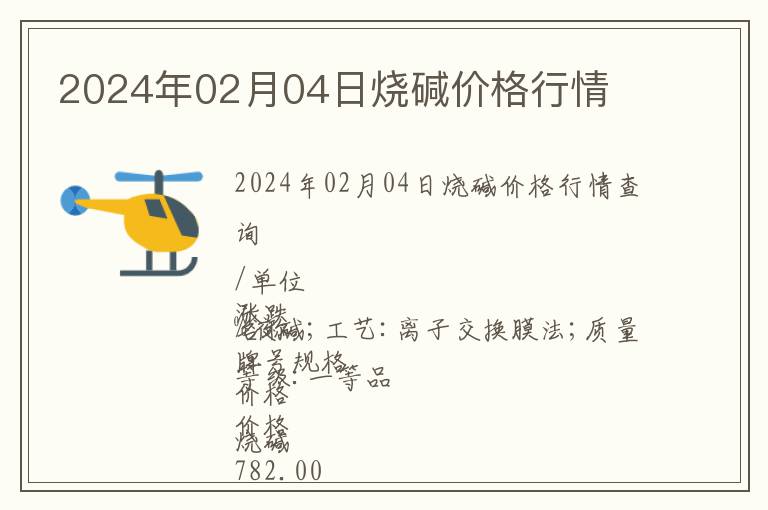 2024年02月04日燒堿價格行情