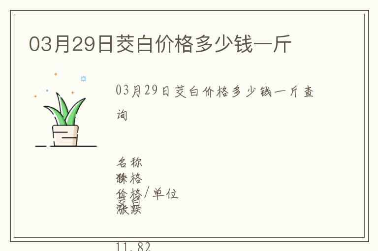 03月29日茭白價格多少錢一斤