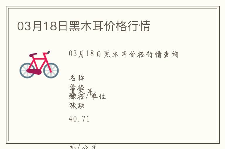 03月18日黑木耳價格行情