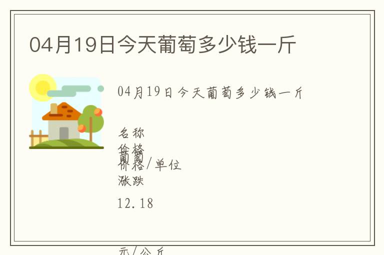 04月19日今天葡萄多少錢一斤