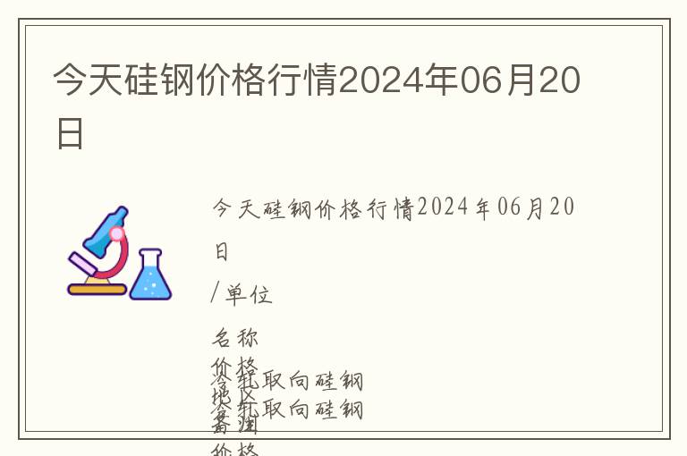 今天硅鋼價格行情2024年06月20日