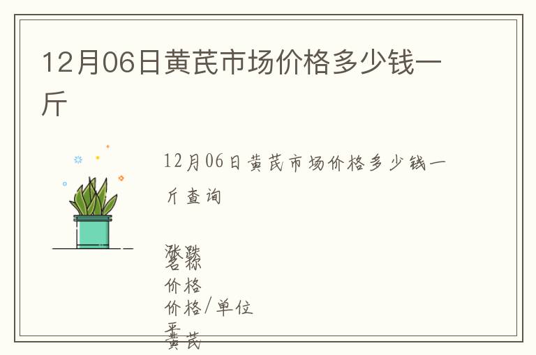 12月06日黃芪市場價格多少錢一斤