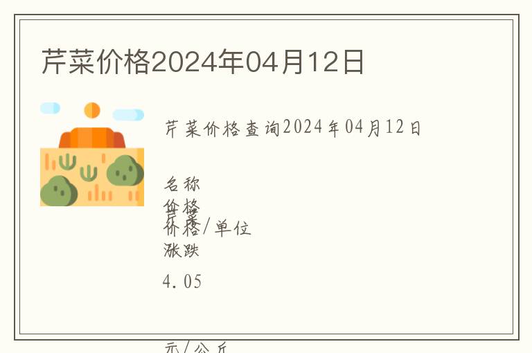芹菜價格2024年04月12日
