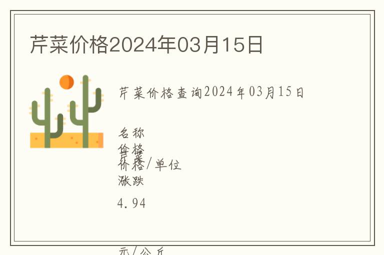 芹菜價格2024年03月15日