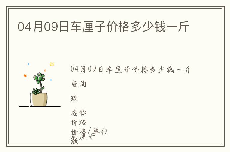 04月09日車厘子價格多少錢一斤