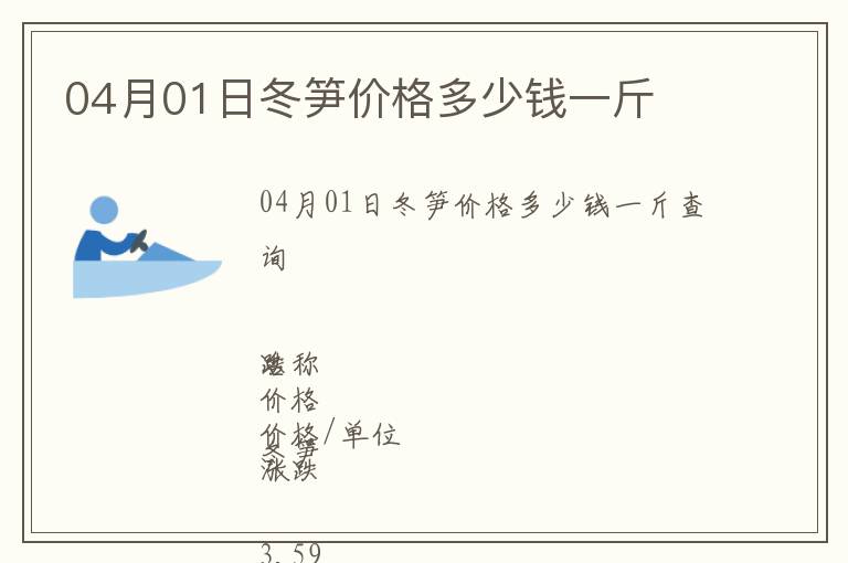 04月01日冬筍價格多少錢一斤