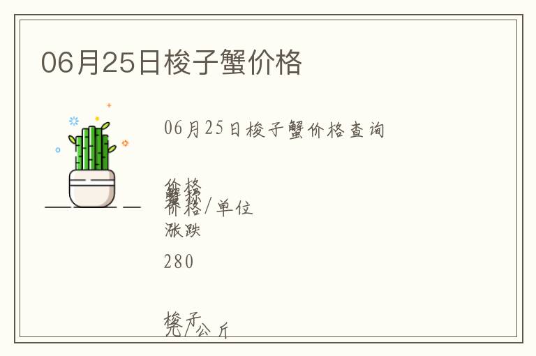 06月25日梭子蟹價格