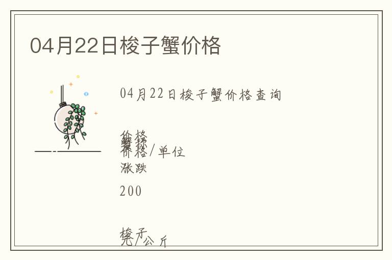 04月22日梭子蟹價格