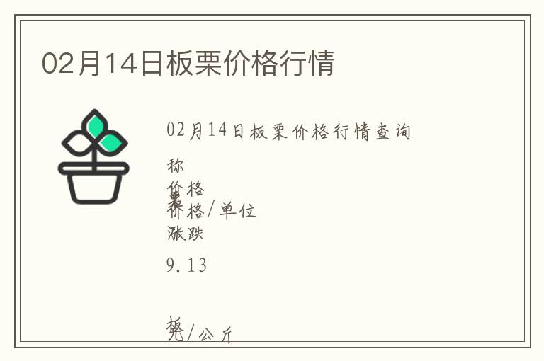02月14日板栗價格行情