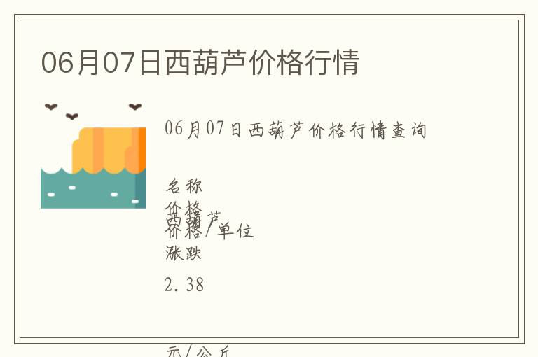 06月07日西葫蘆價格行情