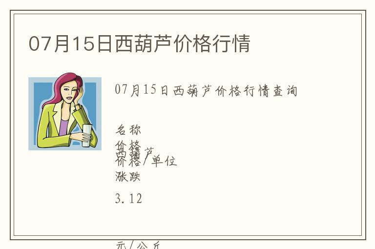 07月15日西葫蘆價格行情