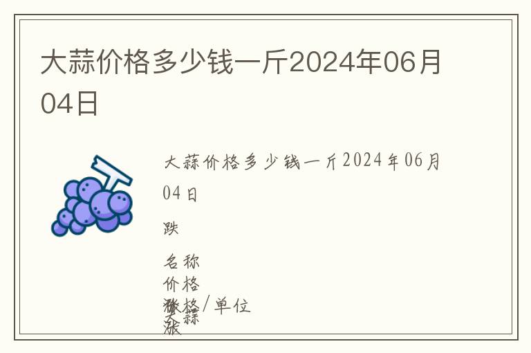 大蒜價格多少錢一斤2024年06月04日