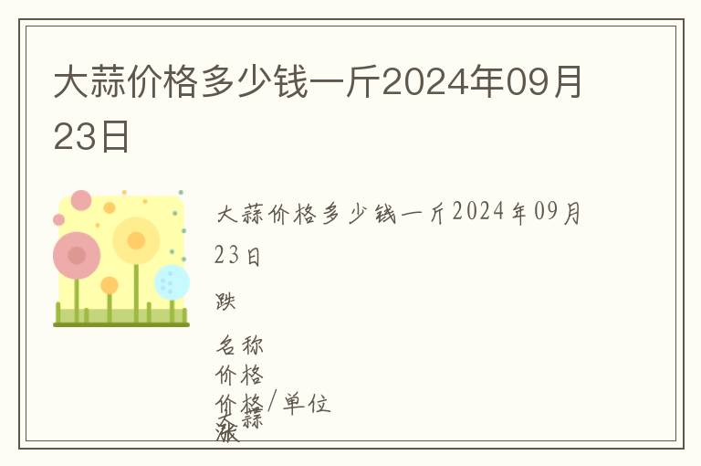 大蒜價格多少錢一斤2024年09月23日